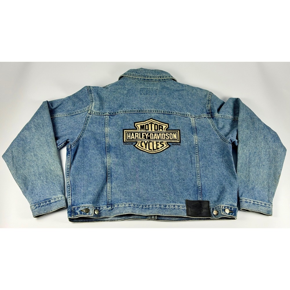 Harley-Davidson Light Blue Denim Jacket with Embroidered Logo